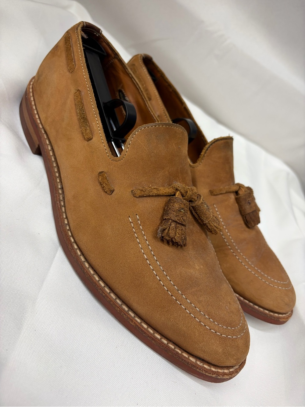 Allen Edmonds Tan Suede Tassel Oxfords